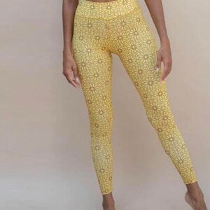 Indigo Luna Maya Leggings in Matahari yellow design XS
